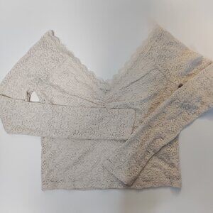 No Boundaries Wide V Neck Lace Top